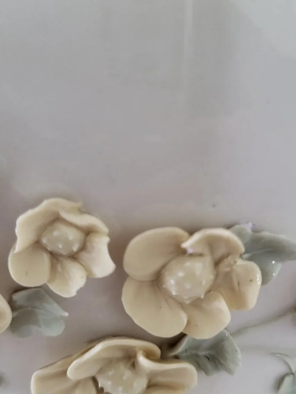 Royal Crest Porcelain Vase #5 Hand-Sculpted 3D Yellow Green Floral MCM